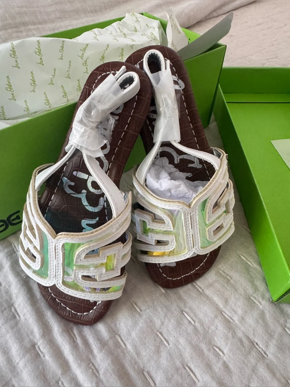 NWT Sam Edelman kids white Bella Slingy sandal